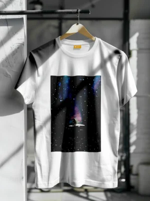 Front view of a unisex T-shirt featuring an image from a Coldplay concert.