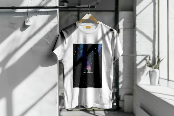 Front view of a unisex T-shirt featuring an image from a Coldplay concert.